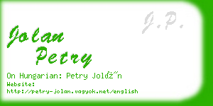 jolan petry business card